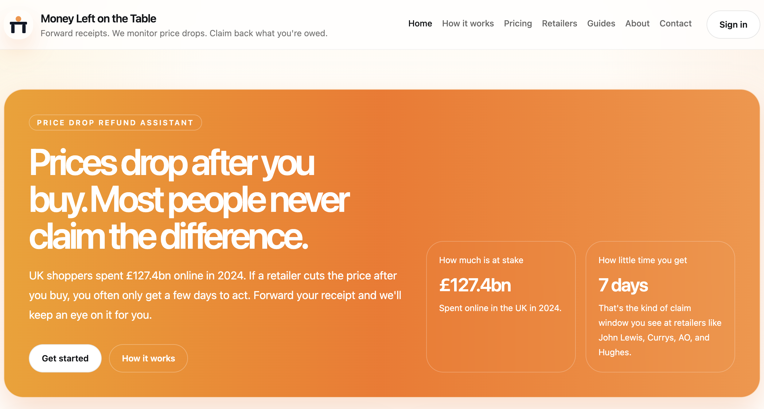 Money Left on the Table website preview